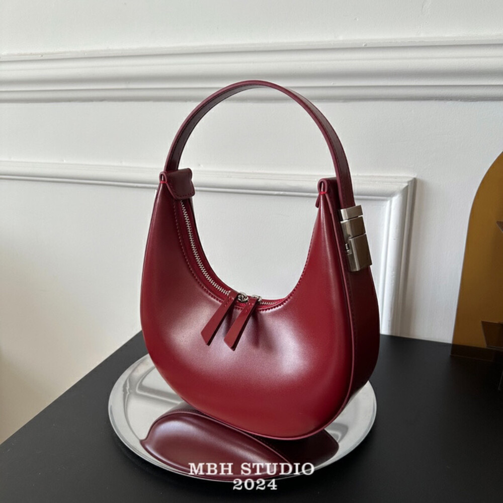 MBH Christmas Annual Edition Korean Crescent Bag Genuine Leather Underarm Shoulder Bag