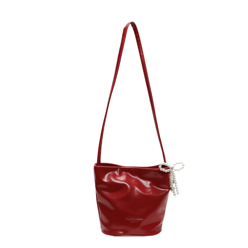 Niche Design Bucket Bag Women 2025 New High Quality Handbag Versatile Fashion Glossy Solid Crossbody Bag - Image 5