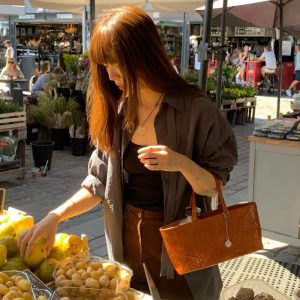 MBH Korean Style Small Design Top Layer Cowhide Tote Bag Large Capacity Commuter Shoulder Bag with Chain Storage Bag