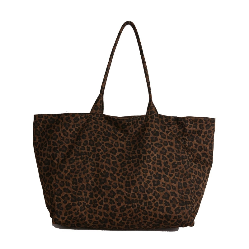 Reversible Leopard Print Tote Bag Women Casual Large Capacity Shoulder Bag - Image 5