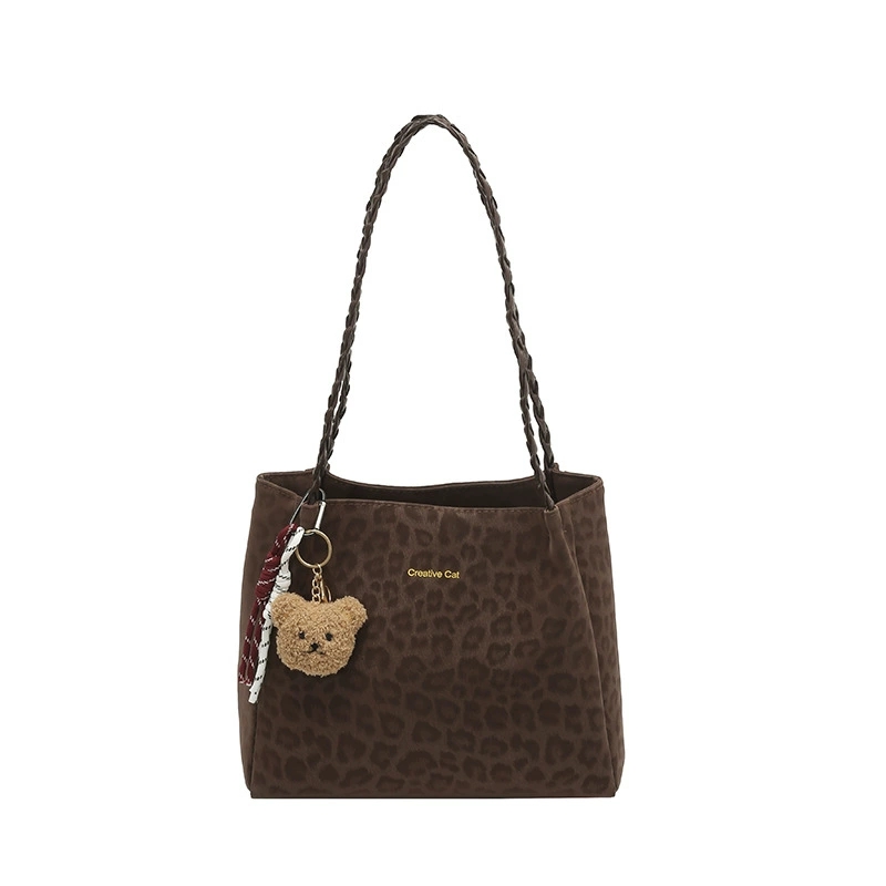 Leopard Print Handbag 2025 Large Capacity Minimalist Commuter Shoulder Bag for Women - Image 5