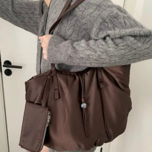 NO MORE Women's Nylon Shoulder Handbag Korean Style Spring 2026