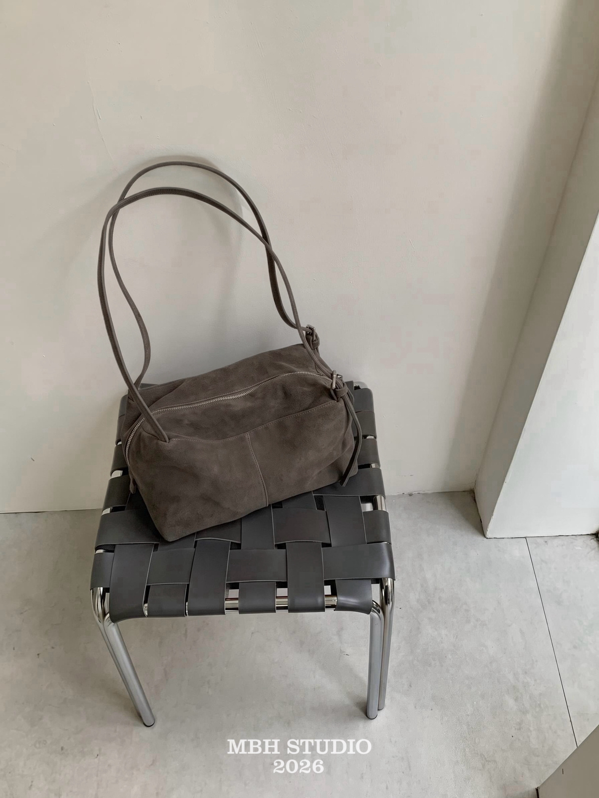 MBH Mini Boston Pillow Bag in Top Grain Leather Casual Shoulder Bag