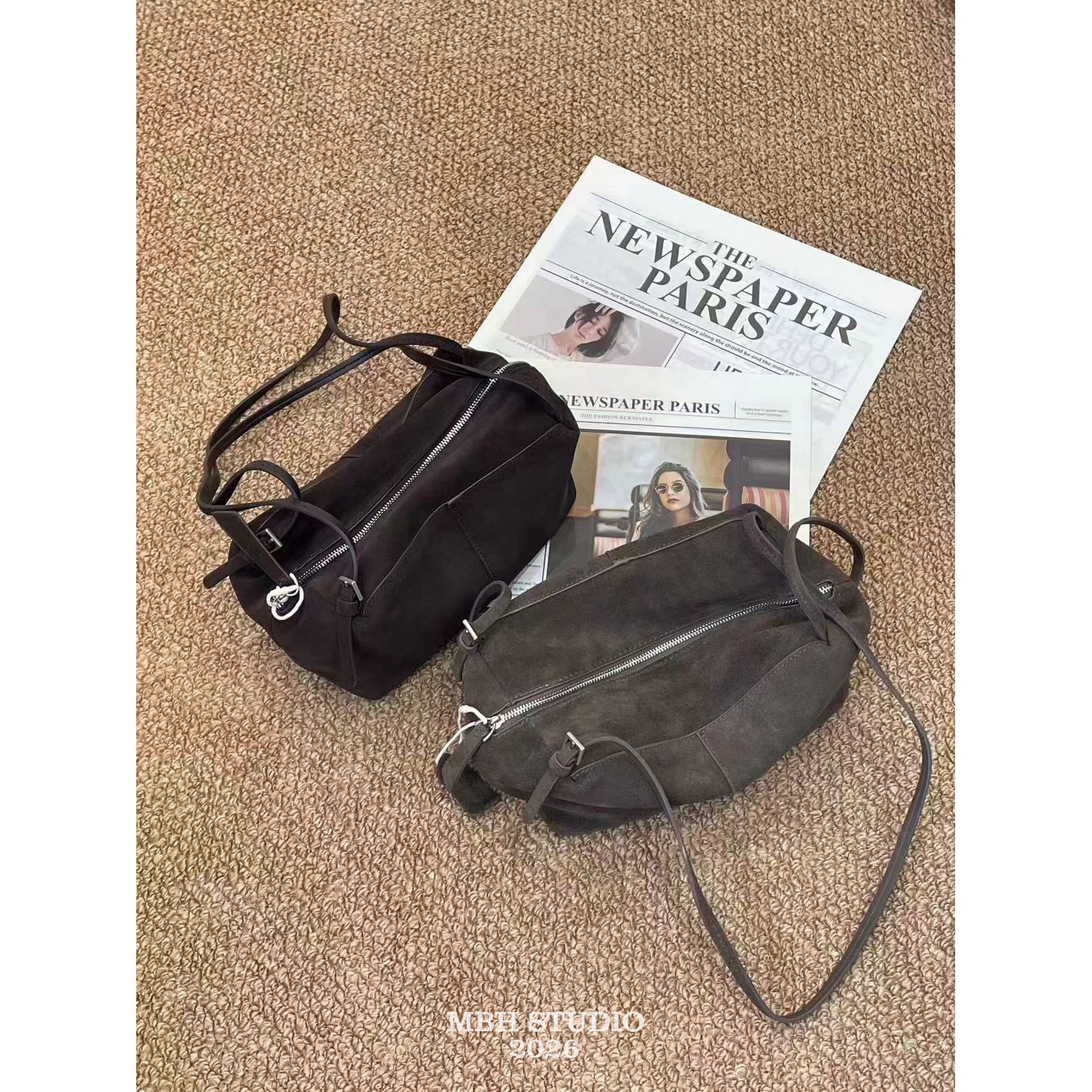 MBH Mini Boston Pillow Bag in Top Grain Leather Casual Shoulder Bag - Image 5