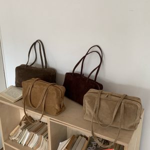 MBH Boston Bag in Matte Leather with Large Capacity for Casual Shoulder Wear