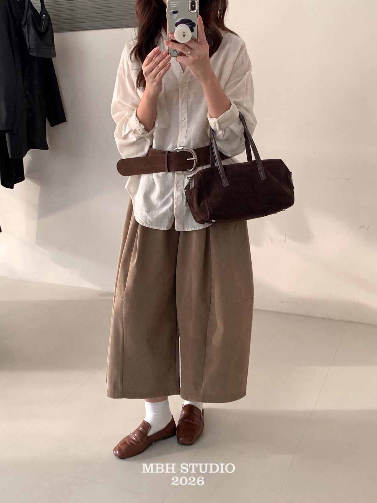 MBH Autumn 2026 Women's Matte Leather Boston Bag Large Capacity Handbag - Image 2